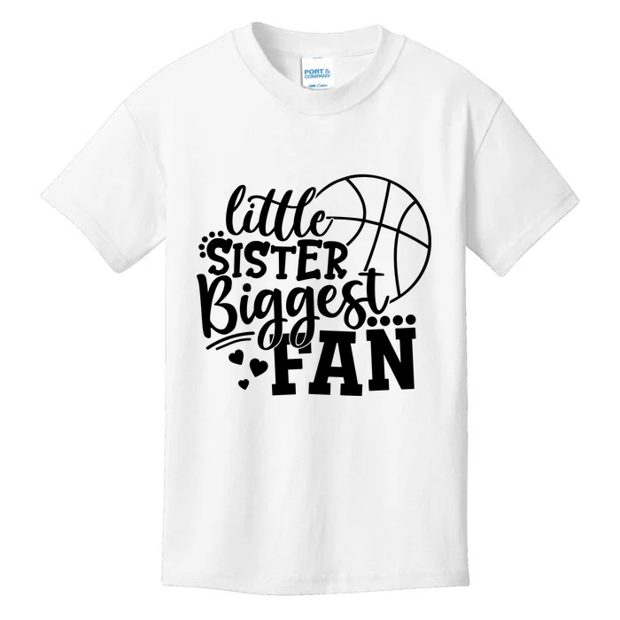 Little Sister Biggest Fan Basketball Gift Kids T-Shirt