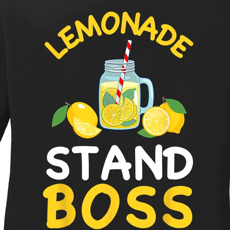 Lemonade Stand Boss Lemon Juice Gift Summer Drink Ladies Long Sleeve Shirt