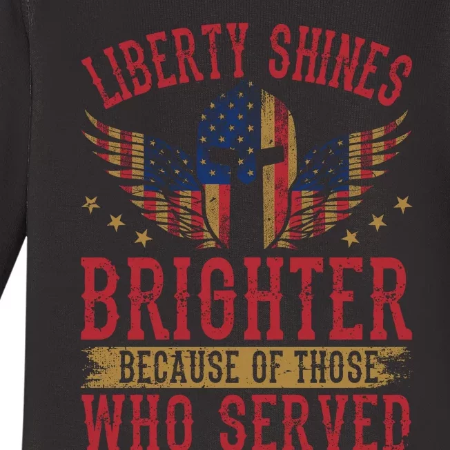 Liberty Shines Brighter Memorial Tribute Baby Long Sleeve Bodysuit