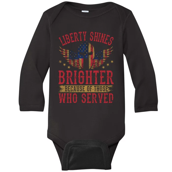 Liberty Shines Brighter Memorial Tribute Baby Long Sleeve Bodysuit