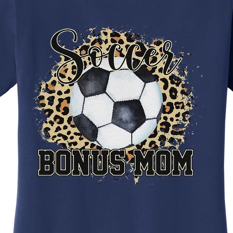 Leopard Soccer Bonus Mom Stepmother Mother's Day Women's T-Shirt