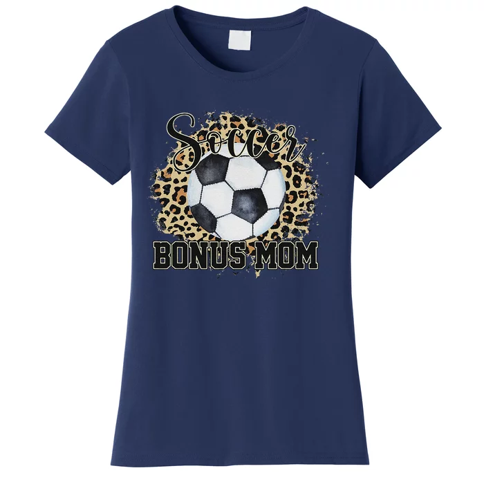 Leopard Soccer Bonus Mom Stepmother Mother's Day Women's T-Shirt