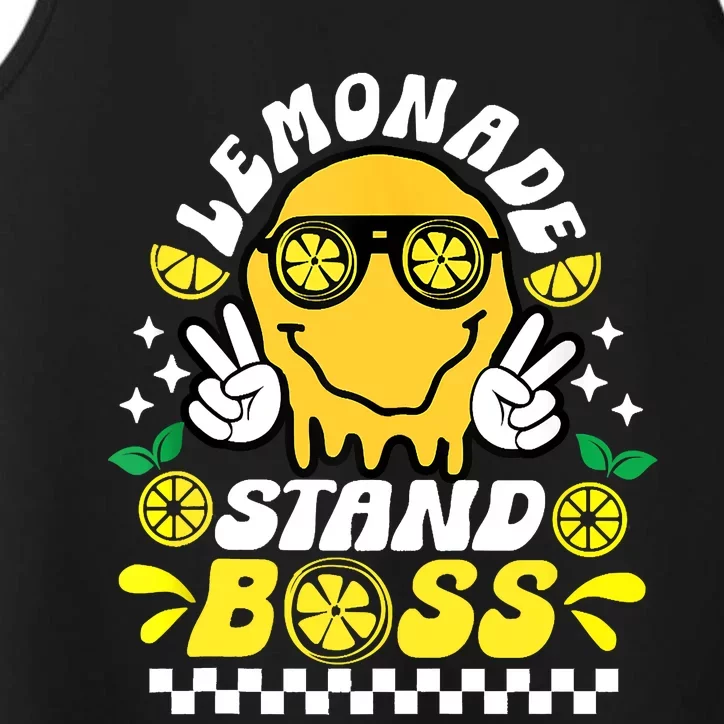 Lemonade Stand Boss Retro Groovy Juice Summer Activity Performance Tank