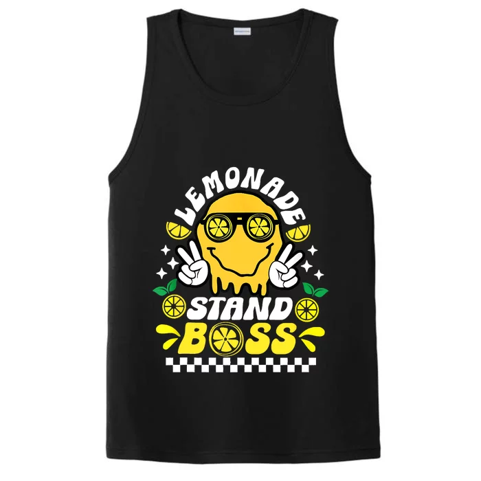 Lemonade Stand Boss Retro Groovy Juice Summer Activity Performance Tank