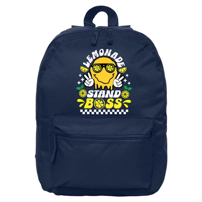 Lemonade Stand Boss Retro Groovy Juice Summer Activity 16 in Basic Backpack