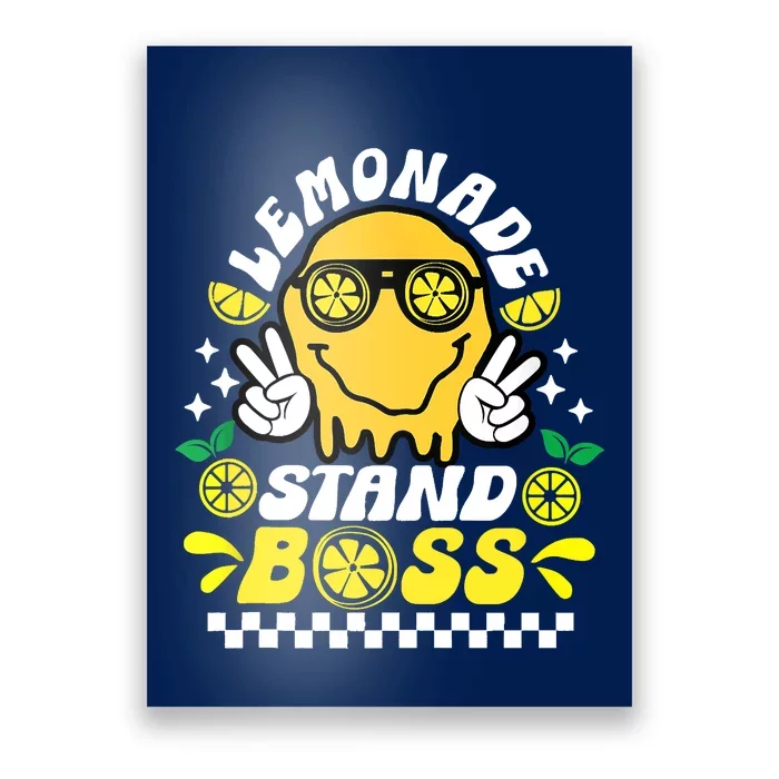 Lemonade Stand Boss Retro Groovy Juice Summer Activity Poster