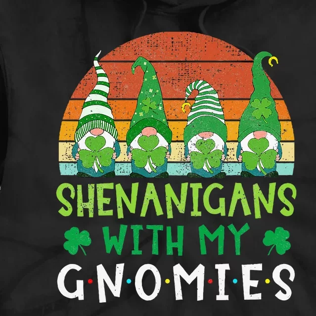 Let Shenanigans Begin Shamrock Gnomes Tie Dye Hoodie