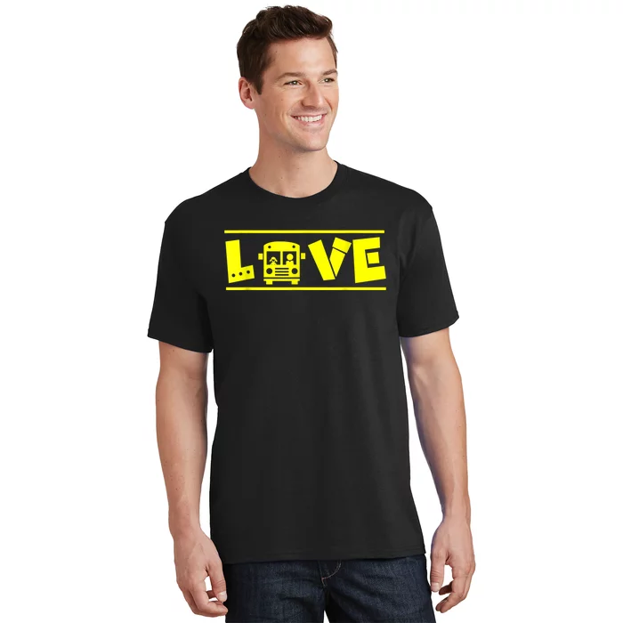 Love School Bus Driver Typography Gift For Busdriver T-Shirt