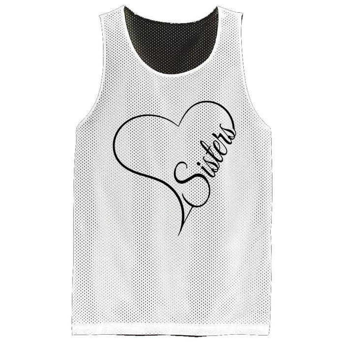 Love Sister Cute Sisters Mesh Reversible Basketball Jersey Tank