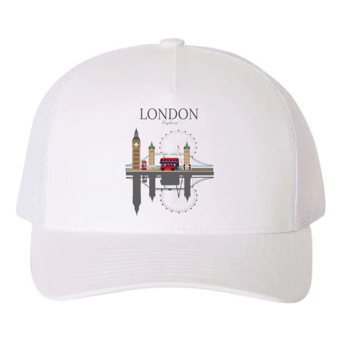 London Souvenir City Vintage British Uk Yupoong Adult 5-Panel Trucker Hat