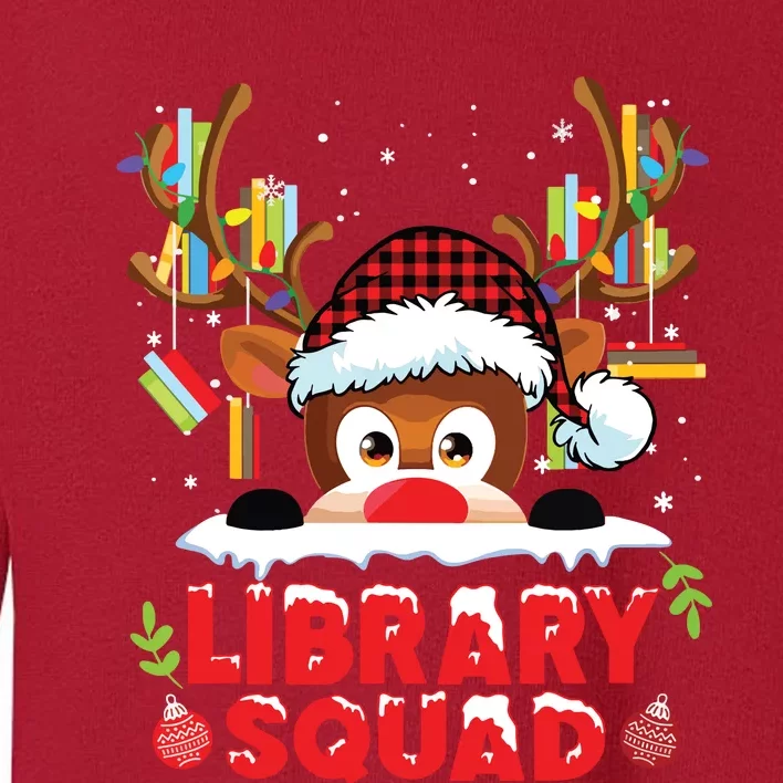 Library Squad Christmas Reindeer Librarian Book Women Girls Toddler Sweatshirt