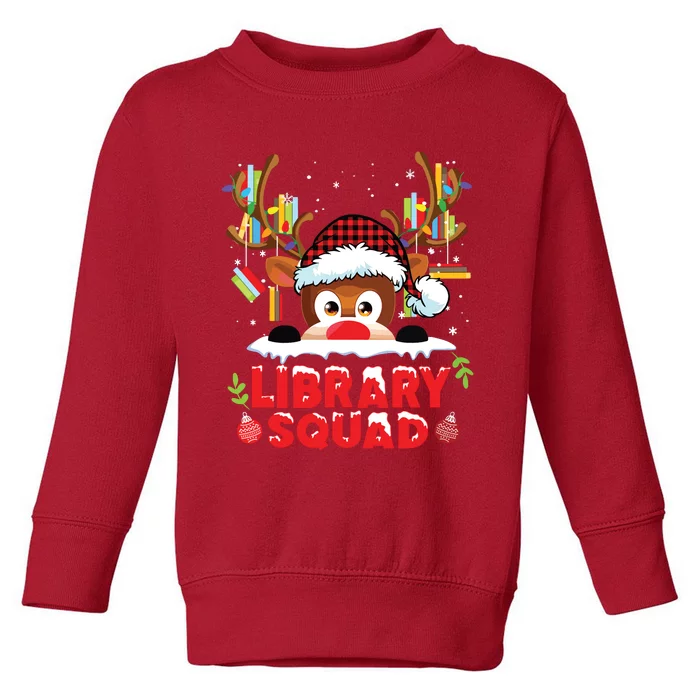 Library Squad Christmas Reindeer Librarian Book Women Girls Toddler Sweatshirt