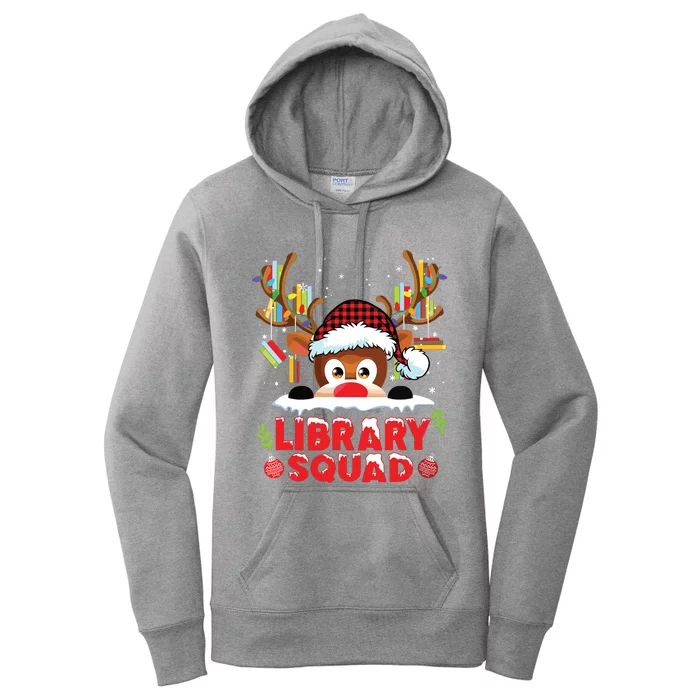 Library Squad Christmas Reindeer Librarian Book Women Girls Women's Pullover Hoodie