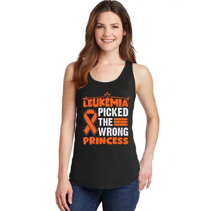 Leukemia Survivor Childhood Leukemia Cancer Orange Ribbon Ladies Essential Tank