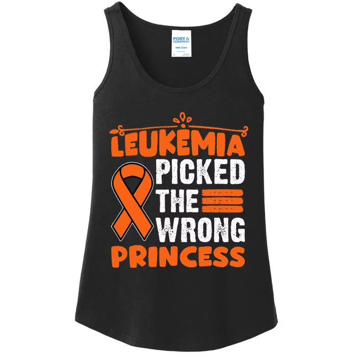 Leukemia Survivor Childhood Leukemia Cancer Orange Ribbon Ladies Essential Tank