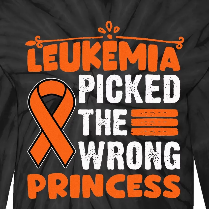 Leukemia Survivor Childhood Leukemia Cancer Orange Ribbon Tie-Dye Long Sleeve Shirt