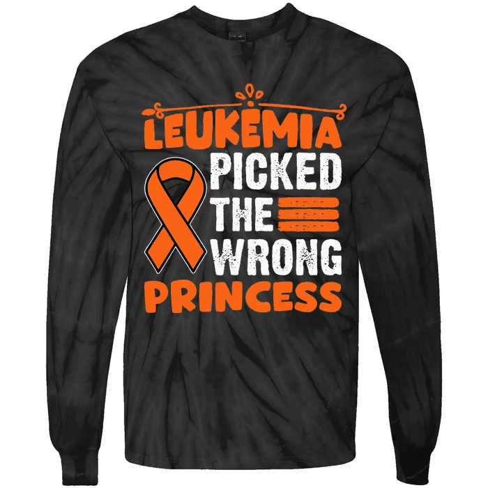 Leukemia Survivor Childhood Leukemia Cancer Orange Ribbon Tie-Dye Long Sleeve Shirt