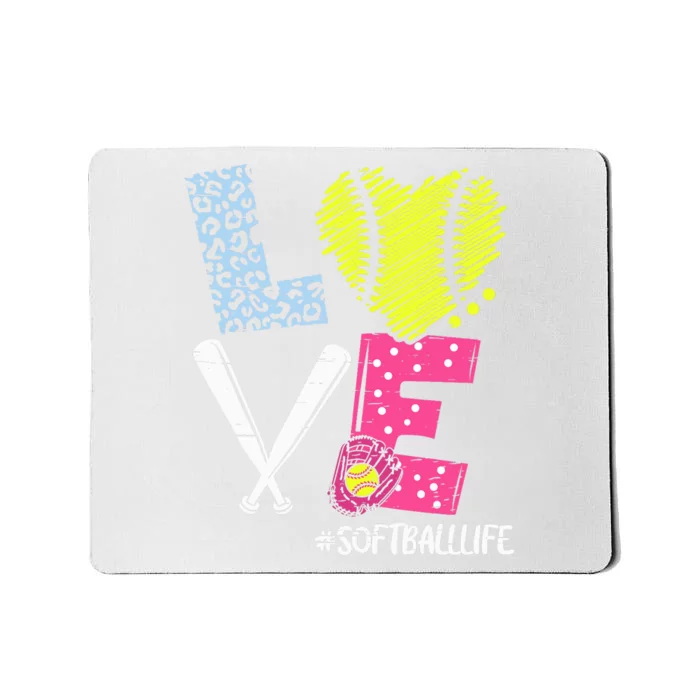 Love Softball Coach Player Softball Life Teen Girl Wo Mousepad