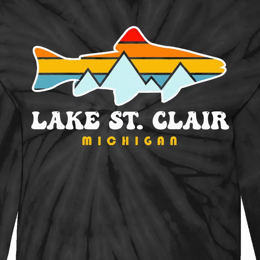 Lake St. Clair Fishing Michigan Fish Tie-Dye Long Sleeve Shirt