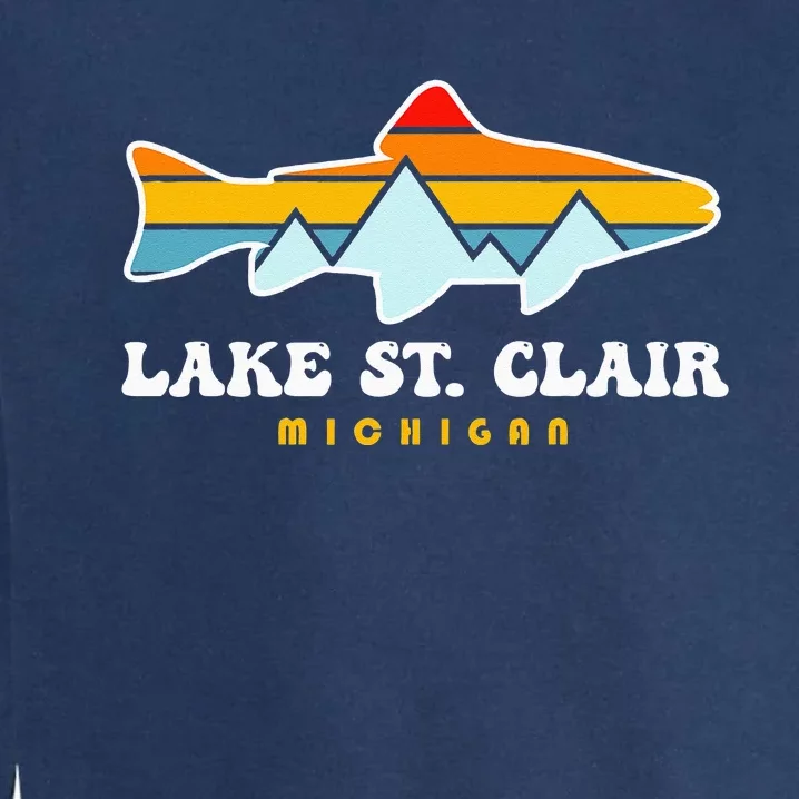 Lake St. Clair Fishing Michigan Fish Garment-Dyed Sweatshirt