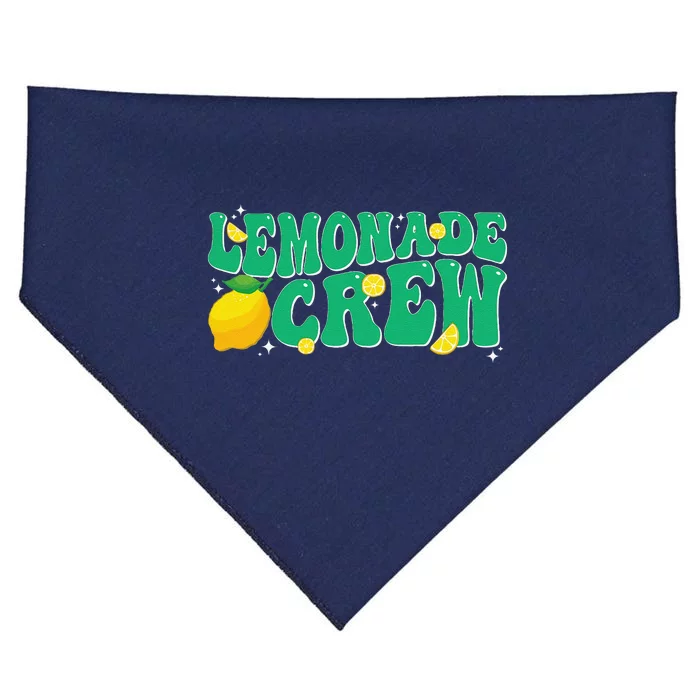 Lemonade Stand Crew Boss Lemon Juice Retro Groovy Fun Yellow USA-Made Doggie Bandana