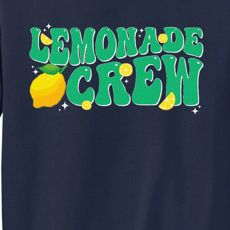 Lemonade Stand Crew Boss Lemon Juice Retro Groovy Fun Yellow Tall Sweatshirt