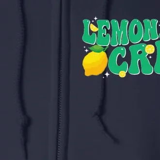 Lemonade Stand Crew Boss Lemon Juice Retro Groovy Fun Yellow Full Zip Hoodie