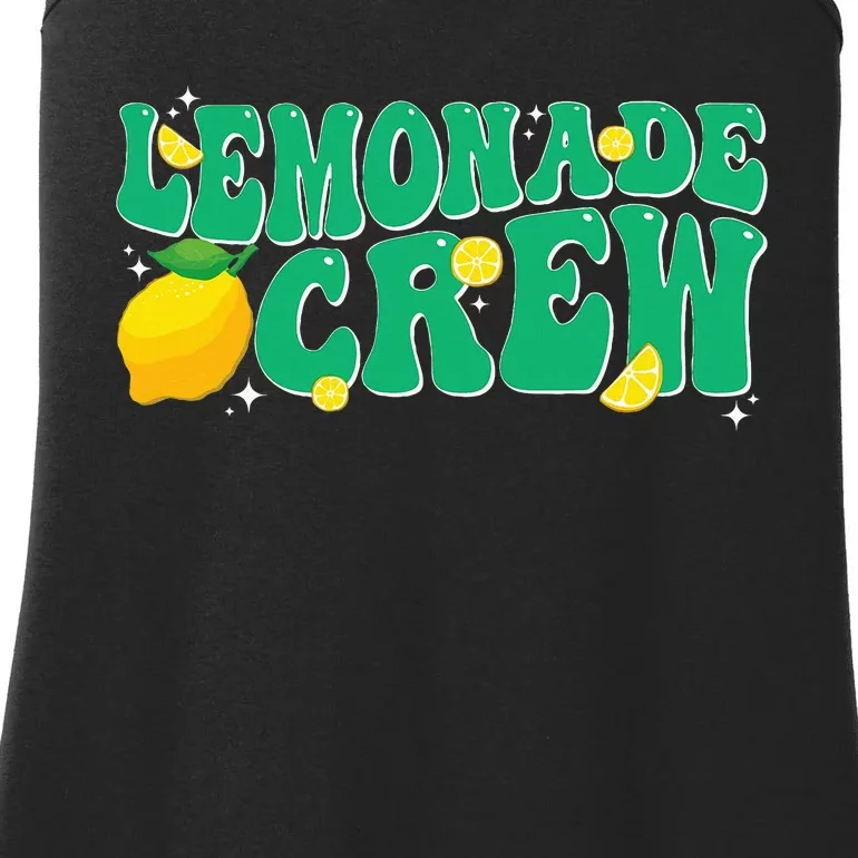 Lemonade Stand Crew Boss Lemon Juice Retro Groovy Fun Yellow Ladies Essential Tank