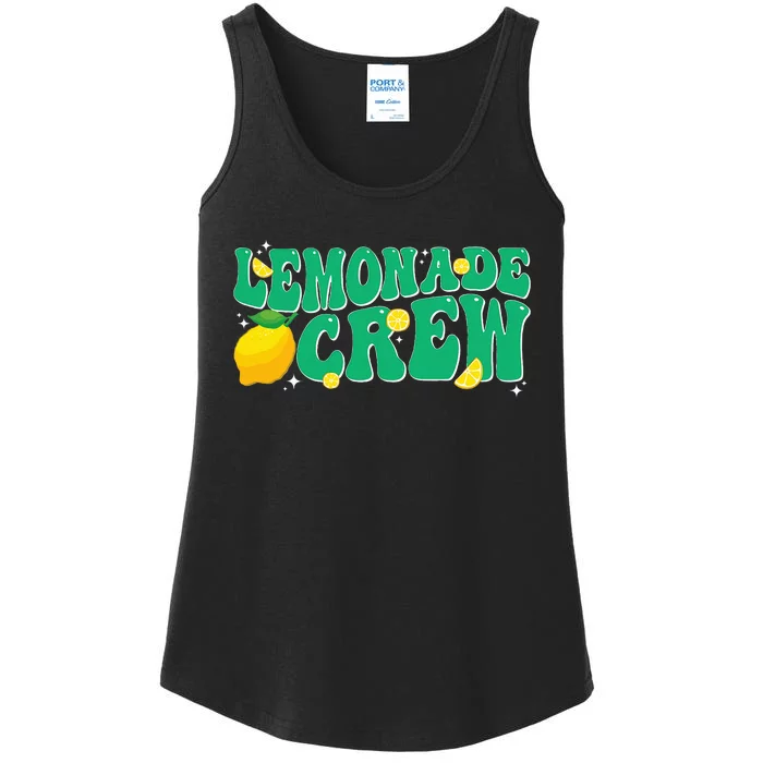 Lemonade Stand Crew Boss Lemon Juice Retro Groovy Fun Yellow Ladies Essential Tank