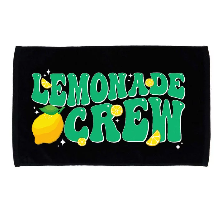 Lemonade Stand Crew Boss Lemon Juice Retro Groovy Fun Yellow Microfiber Hand Towel