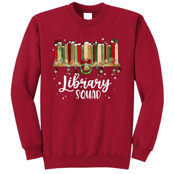 Library Squad Christmas Vintage Book Lovers Tall Sweatshirt