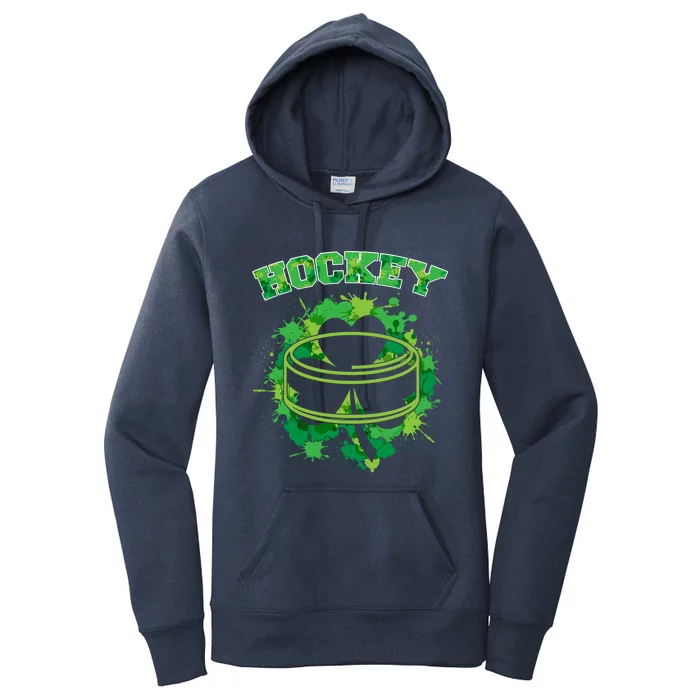 Lucky Shamrock Clover Hockey Happy St Patrick's Day Funny Gift Cute Gift Women's Pullover Hoodie