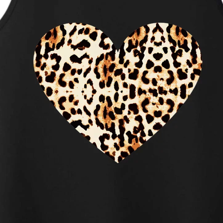 Love Symbol Cool Cheetah Leopard Print Heart Performance Tank