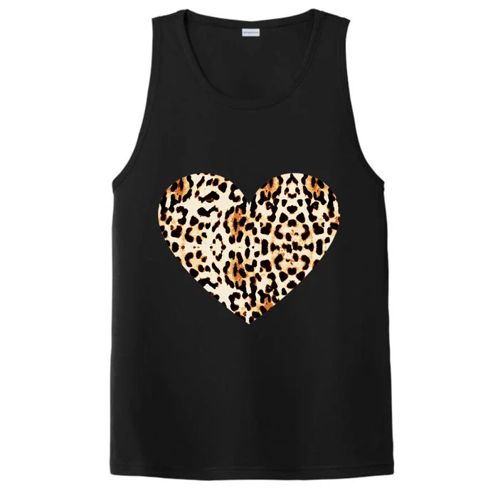 Love Symbol Cool Cheetah Leopard Print Heart Performance Tank