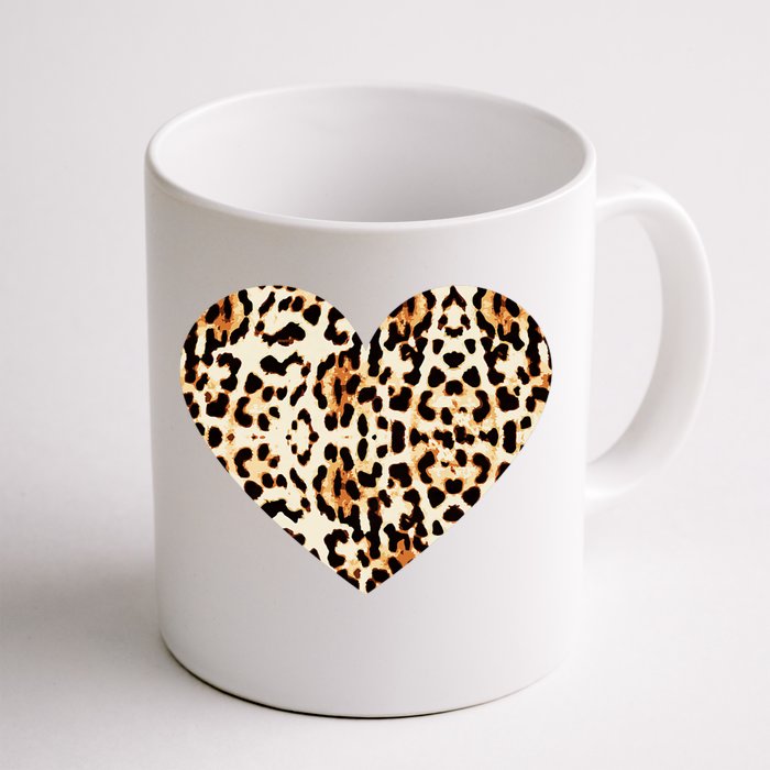 Love Symbol Cool Cheetah Leopard Print Heart Front & Back Coffee Mug