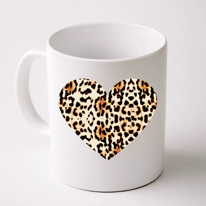 Love Symbol Cool Cheetah Leopard Print Heart Front & Back Coffee Mug