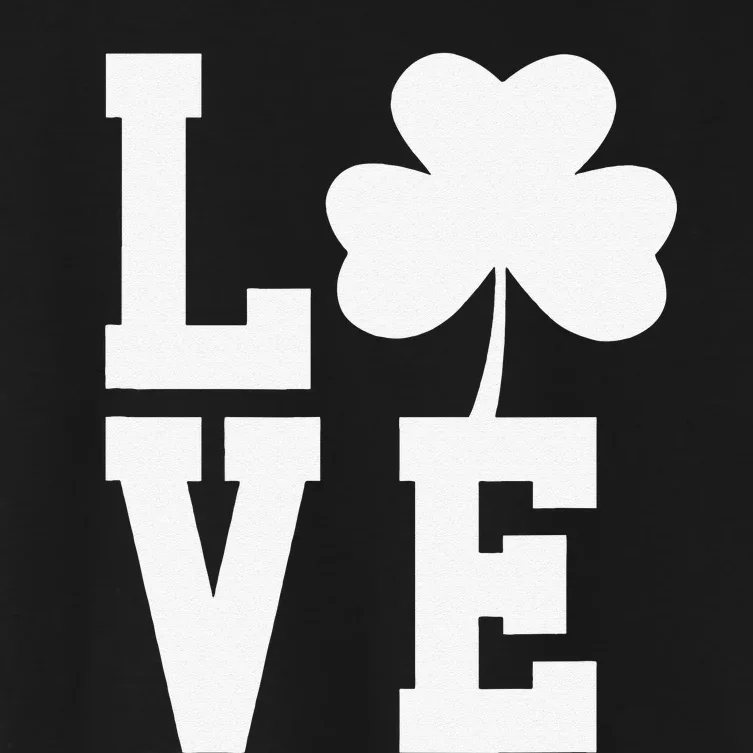 LOVE Shamrock Clover Saint Patrick's Day Women's Crop Top Tee