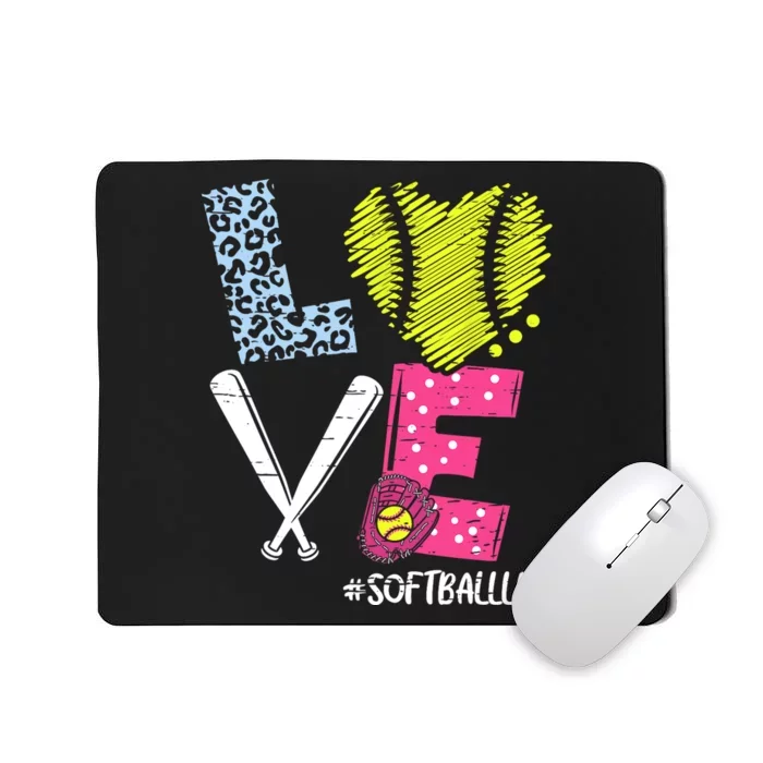 Love Softball Coach Player Softball Life Mousepad