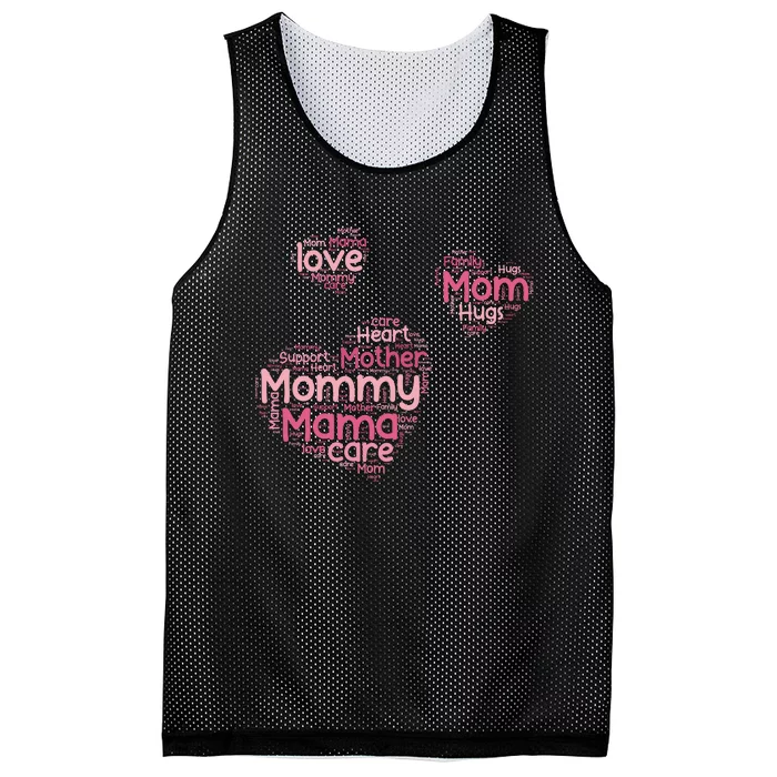 Love Shape Cloud Mother's Day Mesh Reversible Basketball Jersey Tank