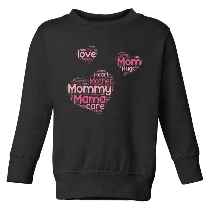 Love Shape Cloud Mother's Day Toddler Sweatshirt