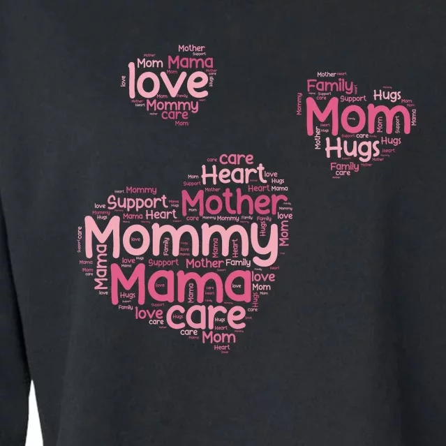 Love Shape Cloud Mother's Day Cropped Pullover Crew