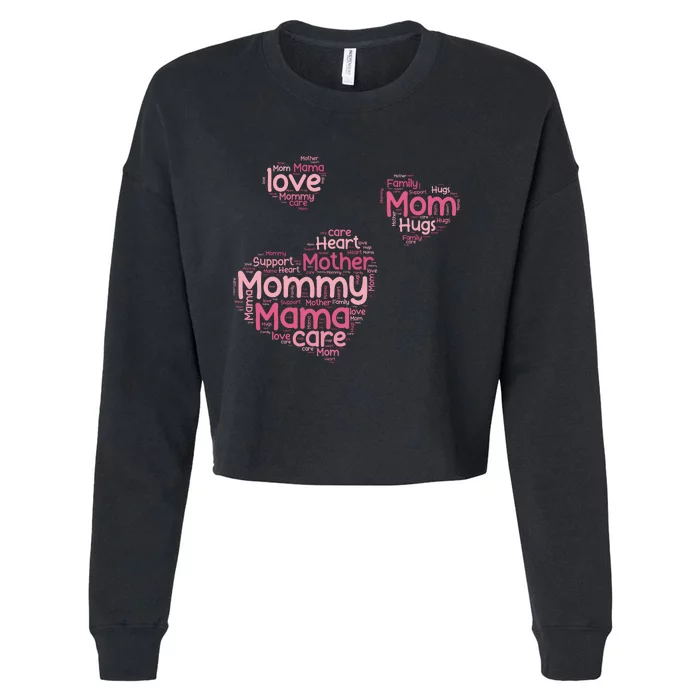 Love Shape Cloud Mother's Day Cropped Pullover Crew