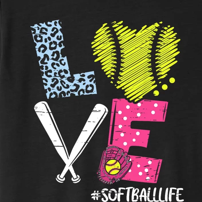 Love Softball Coach Player Softball Life ChromaSoft Performance T-Shirt