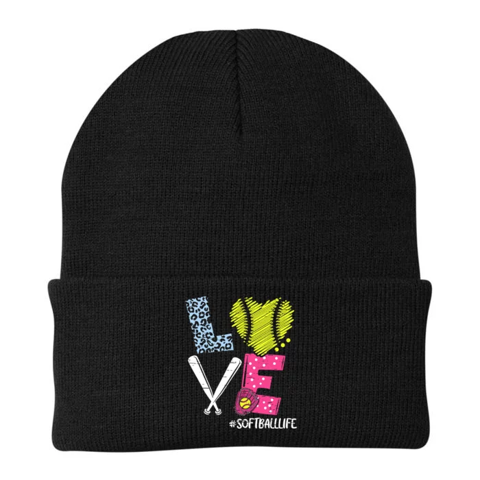 Love Softball Coach Player Softball Life Knit Cap Winter Beanie