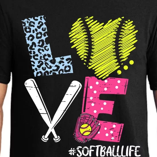 Love Softball Coach Player Softball Life Pajama Set