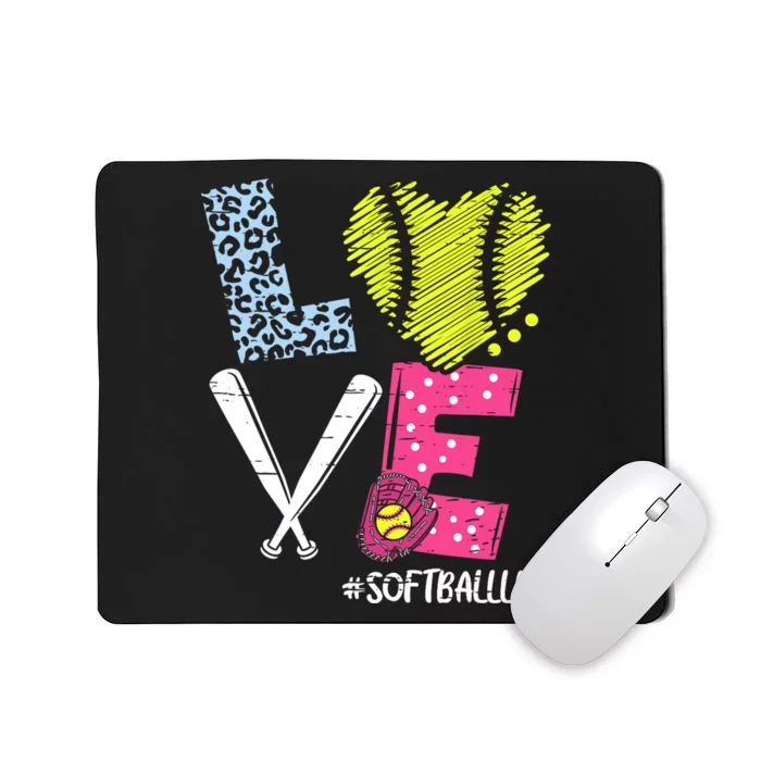 Love Softball Coach Player Softball Life Mousepad