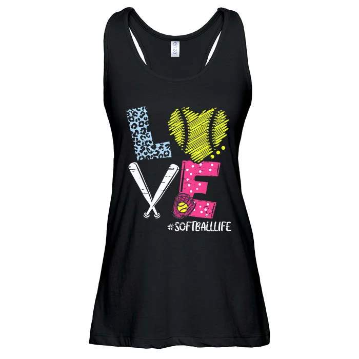 Love Softball Coach Player Softball Life Teen Ladies Essential Flowy Tank