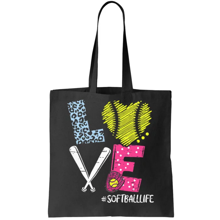 Love Softball Coach Player Softball Life Teen Tote Bag