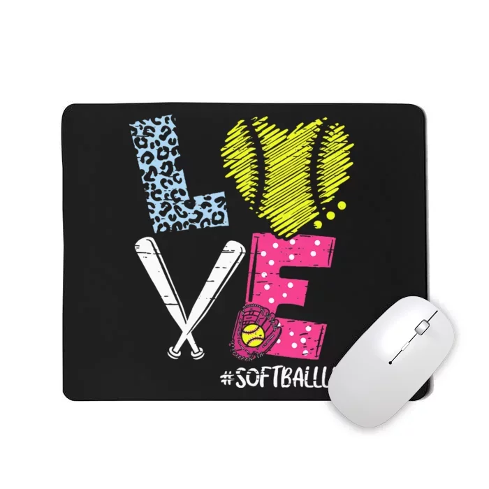 Love Softball Coach Player Softball Life Teen Mousepad