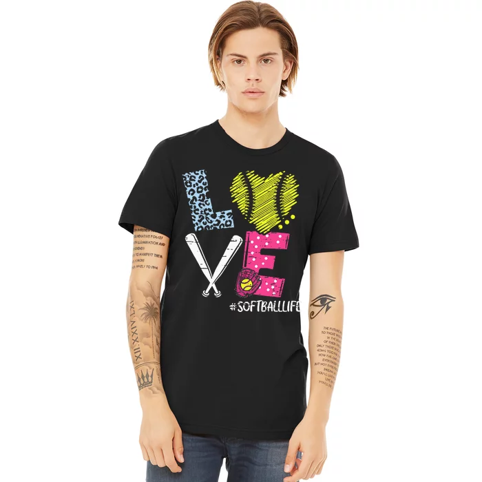 Love Softball Coach Player Softball Life Teen Premium T-Shirt